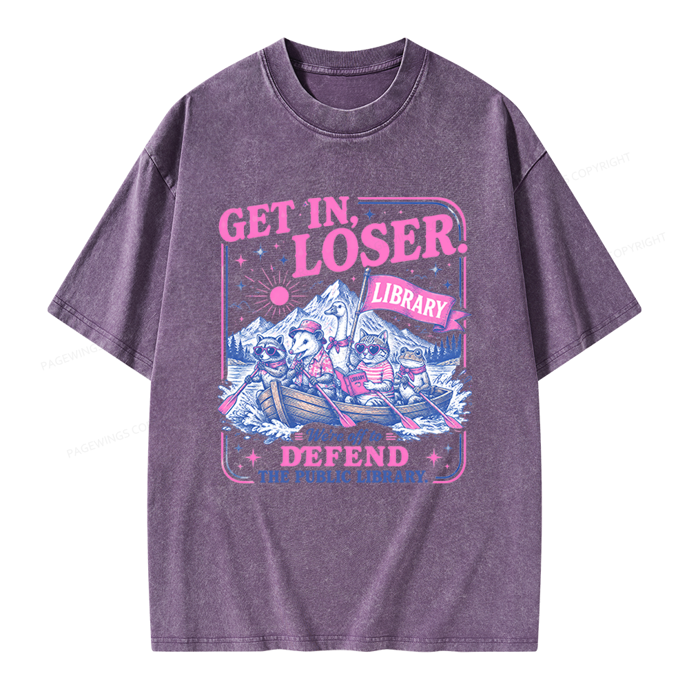 Pagewings We’re Off To Defend The Public Library Unisex Washed T-shirt
