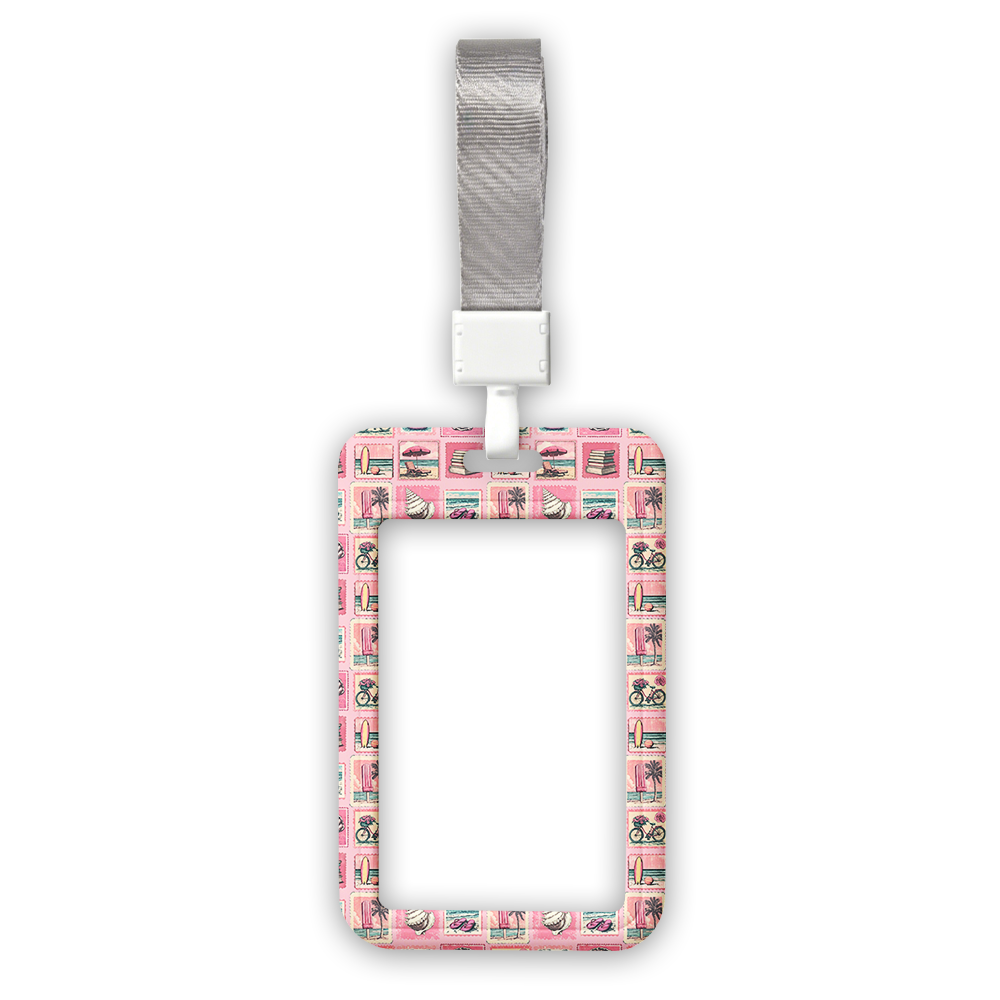 Pagewings Retro Beach Book Lover ABS Badge Holder
