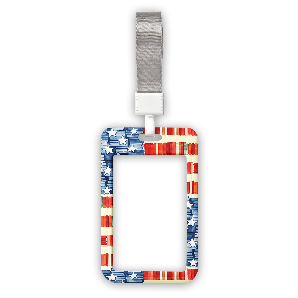 Pagewings Patriotic Nerd ABS Badge Holder