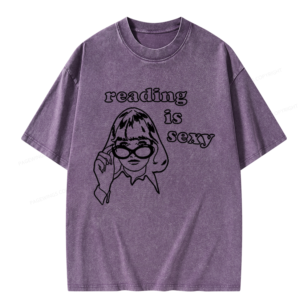 Pagewings Reading Is Sexy Unisex Washed T-shirt