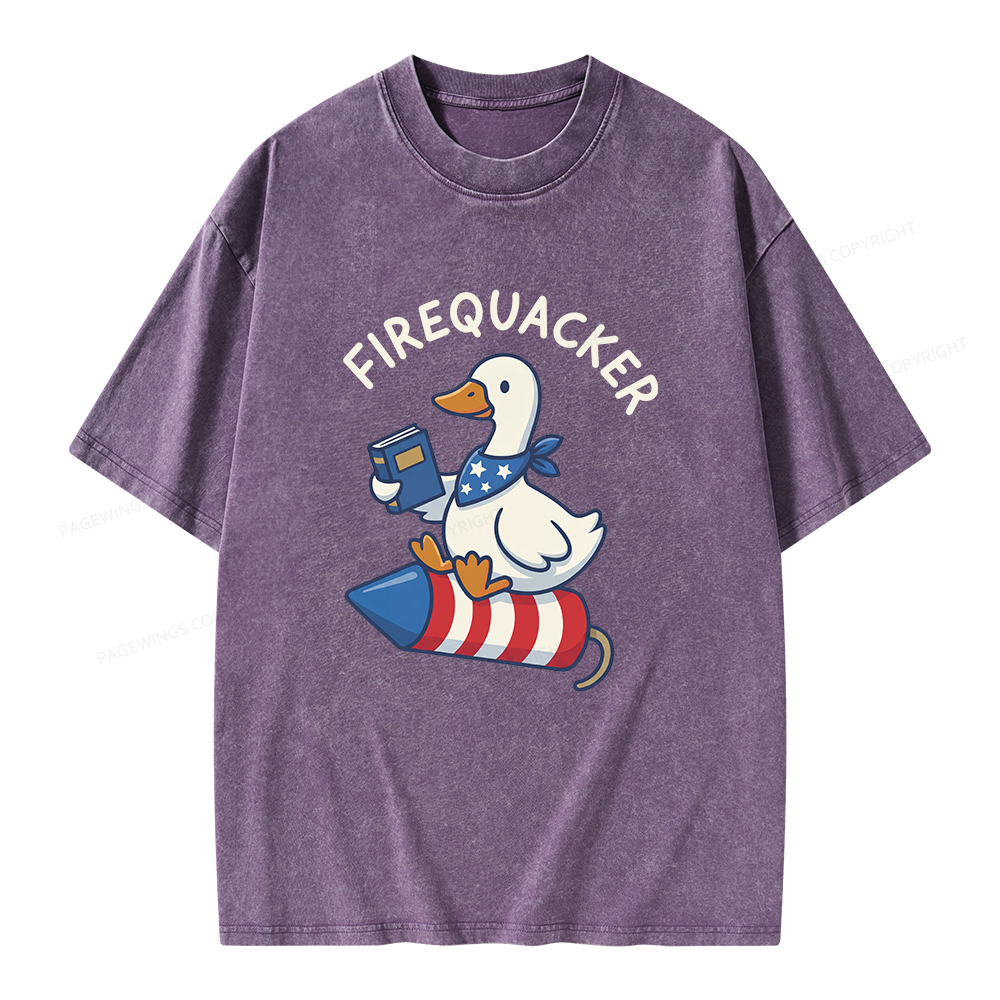 Pagewings Firecracker Unisex Washed T-shirt