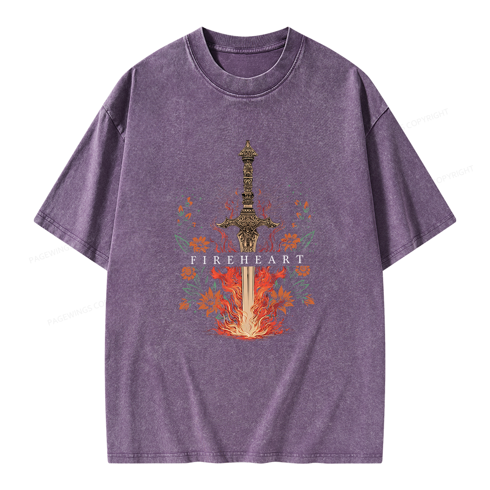 Pagewings Fireheart Unisex Washed T-shirt