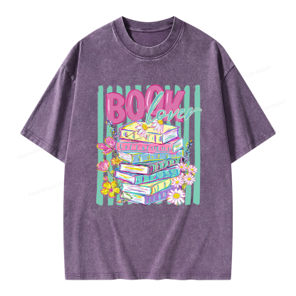 Pagewings Floral Bookish Unisex Washed T-shirt