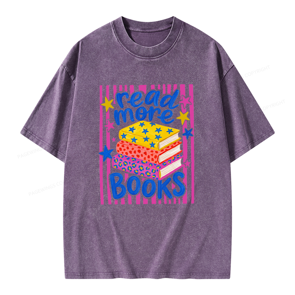 Pagewings Read More Books Unisex Washed T-shirt