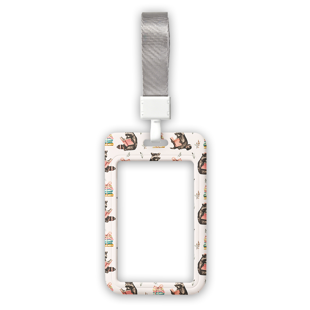 Pagewings Book Raccoon Lover ABS Badge Holder
