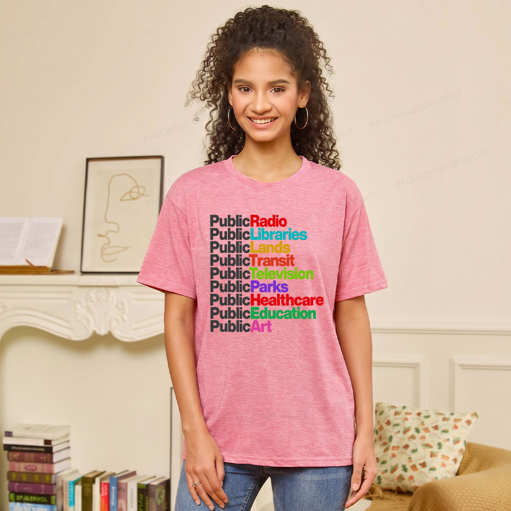 Pagewings Soft Personalized Public Libraries Unisex Heather T-Shirt