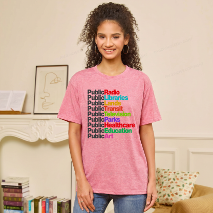 Pagewings Soft Personalized Public Libraries Unisex Heather T-Shirt