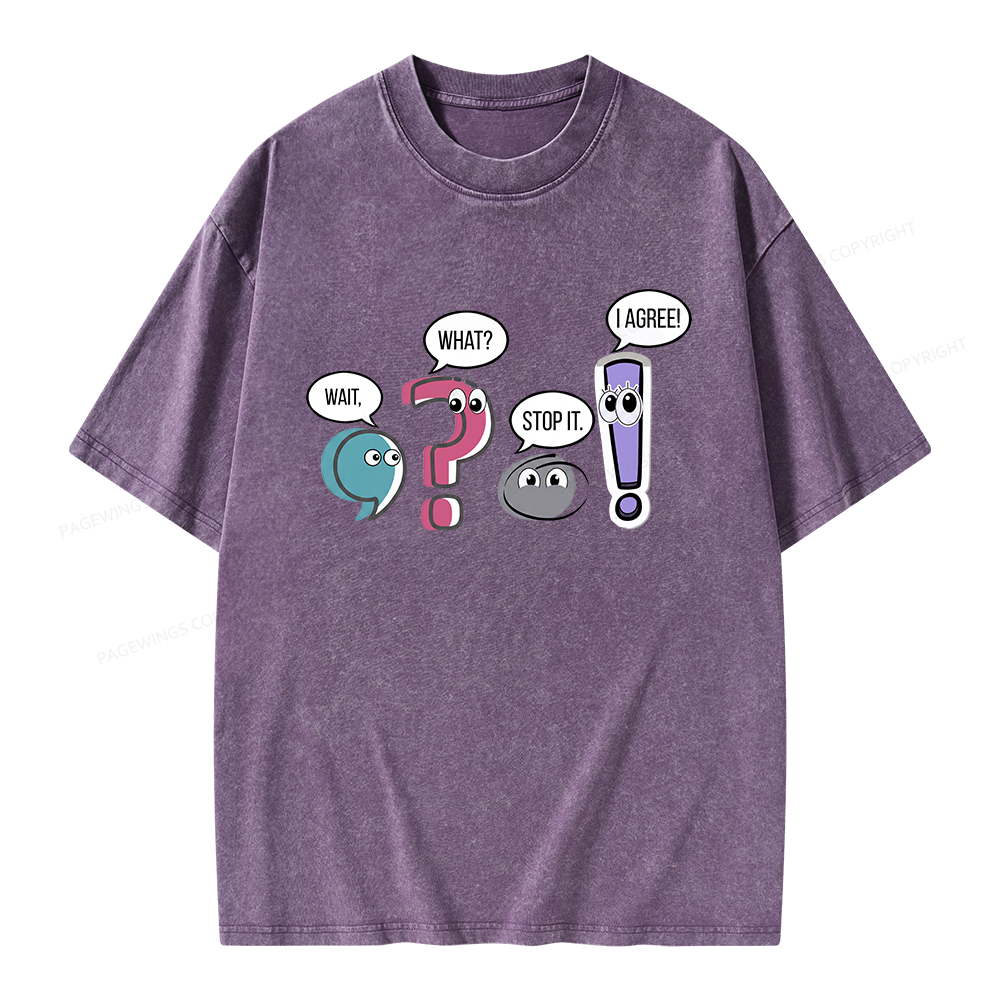Pagewings Funny Grammar Unisex Washed T-shirt
