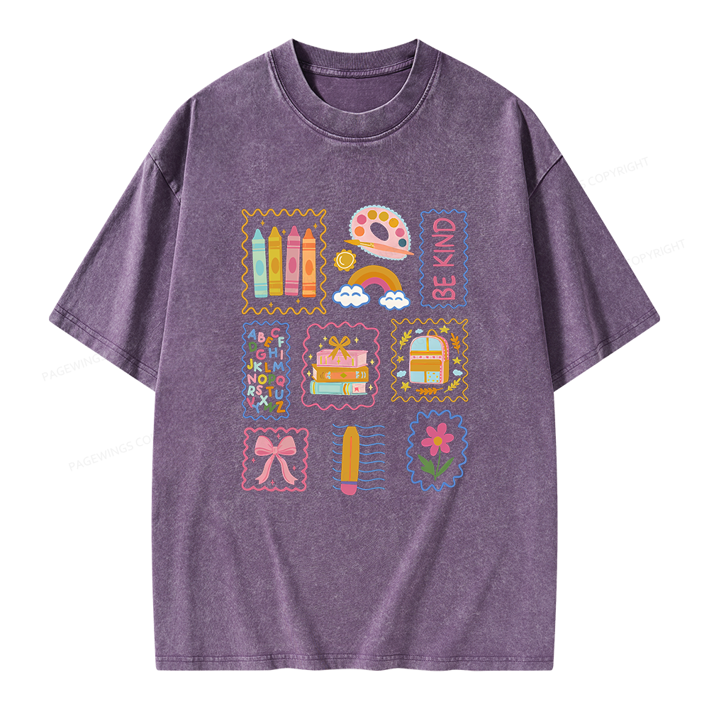 Pagewings Back to School Unisex Washed T-shirt