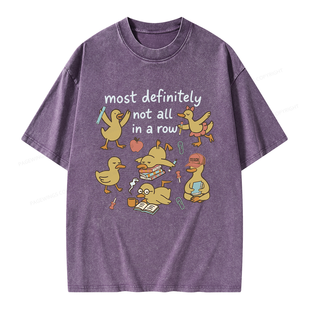 Pagewings Ducks In A Row Unisex Washed T-shirt