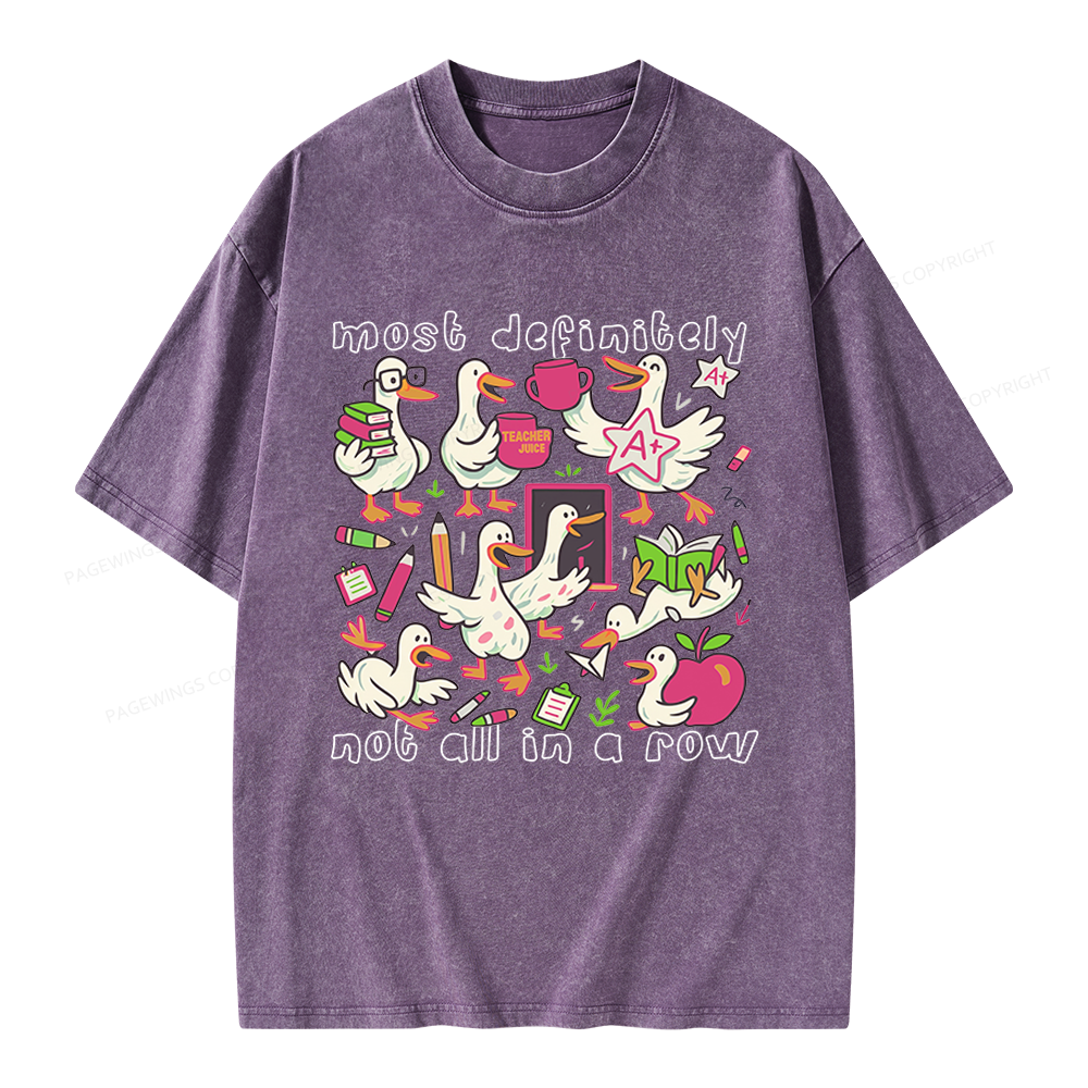 Pagewings Funny Goose Back to School Unisex Washed T-shirt