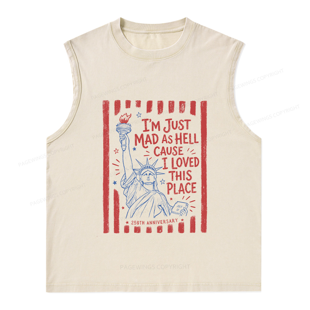 Pagewings I’m Just Mad As Hell 250th Unisex Washed Tank Top