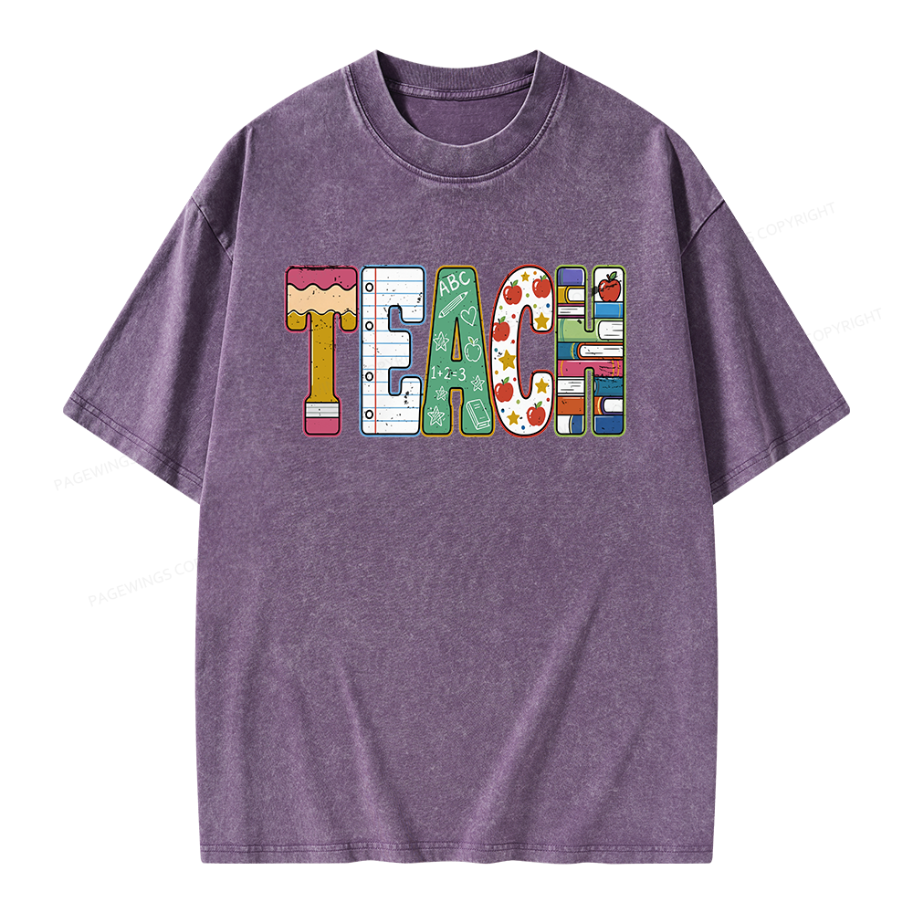 Pagewings Back to School Unisex Washed T-shirt