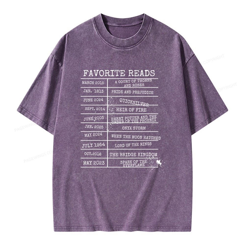 Pagewings Personalized Bookshelf Book Unisex Washed T-shirt
