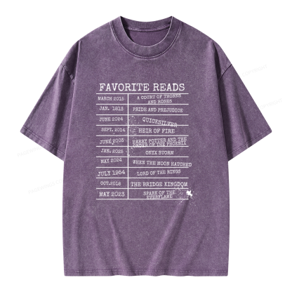 Pagewings Personalized Bookshelf Book Unisex Washed T-shirt