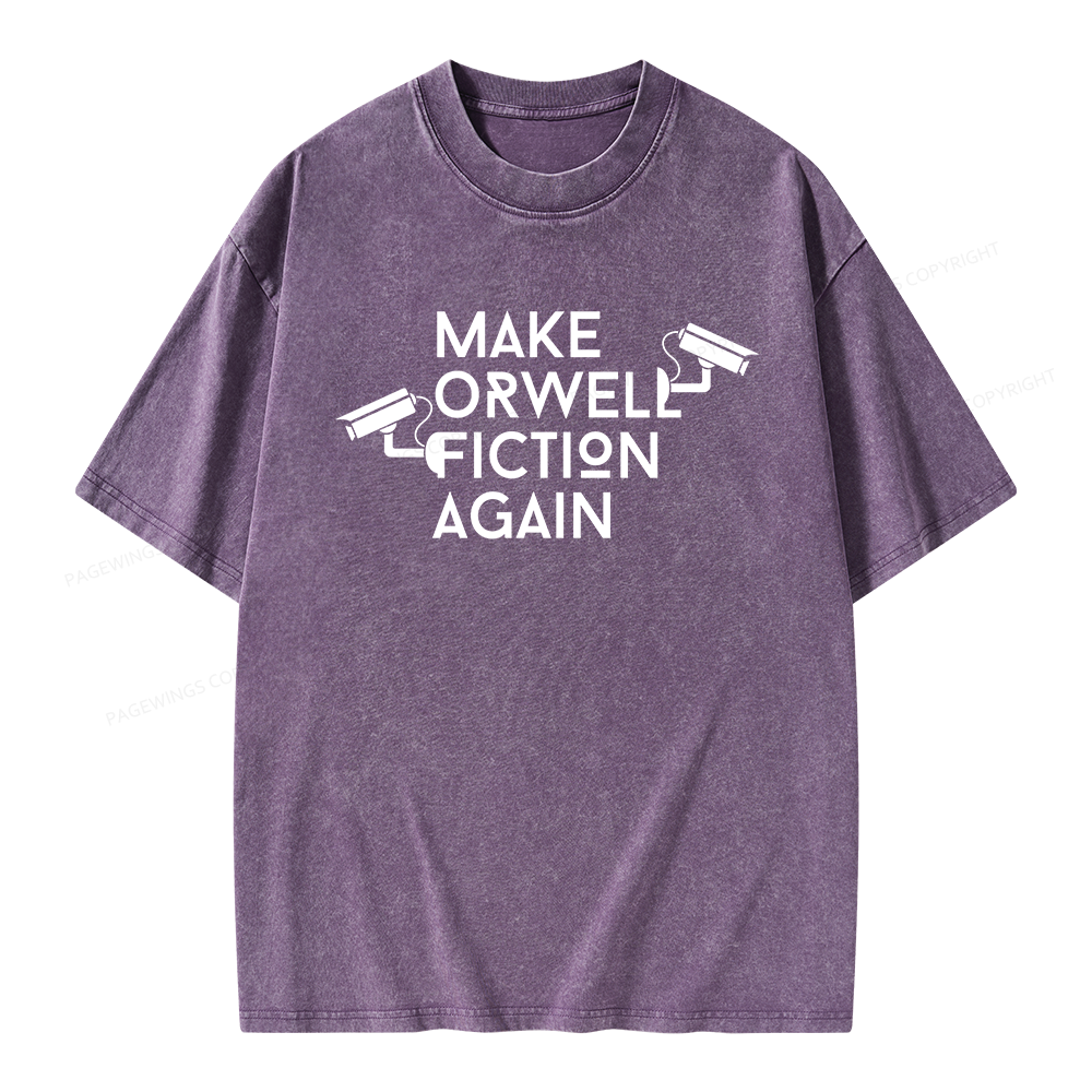Pagewings Make Orwell Fiction Again Unisex Washed T-shirt