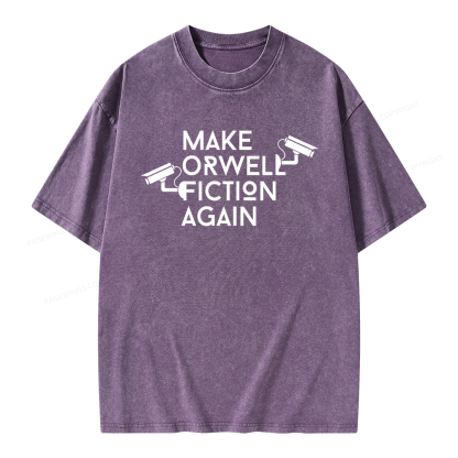 Pagewings Make Orwell Fiction Again Unisex Washed T-shirt