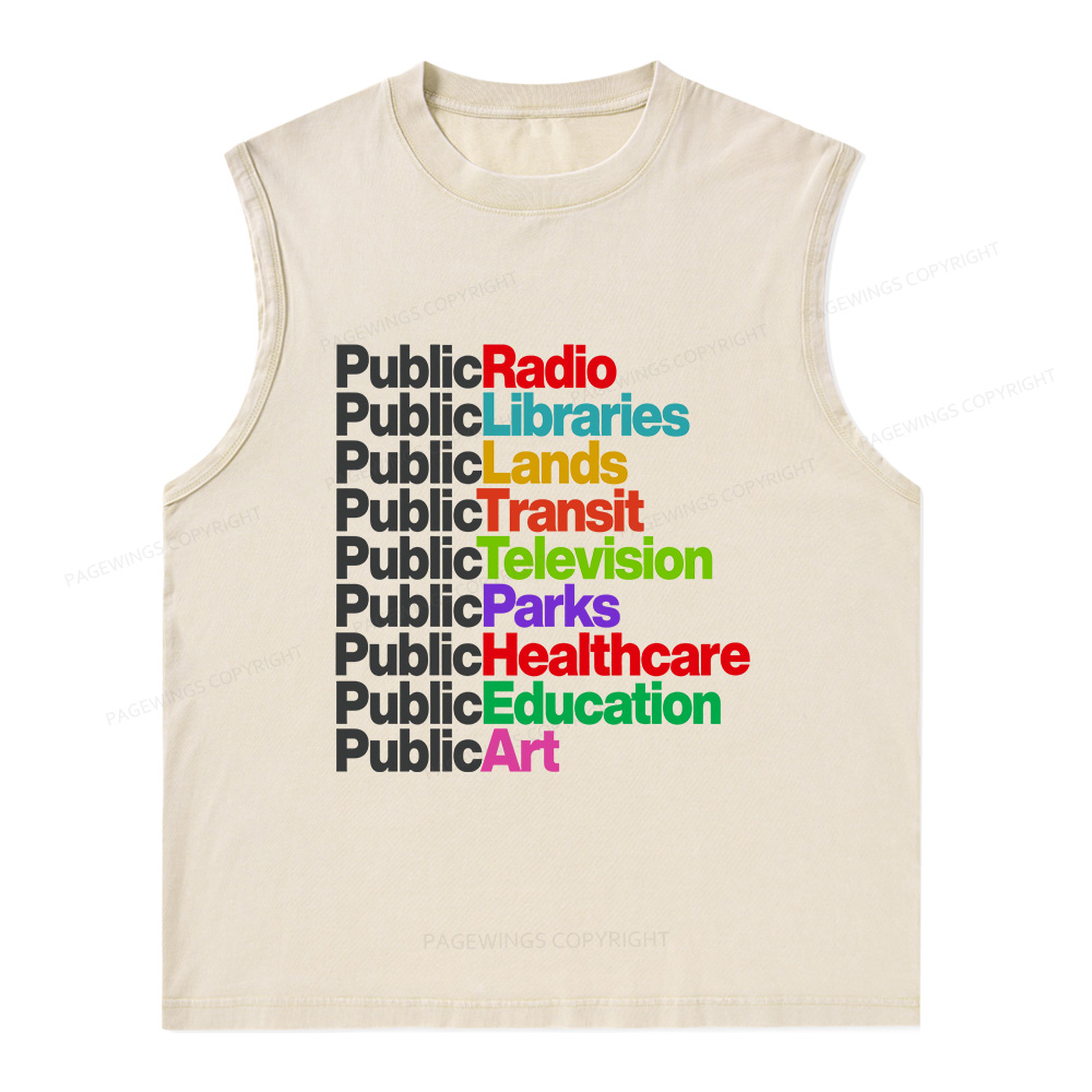 Pagewings Public Libraries Unisex Washed Tank Top