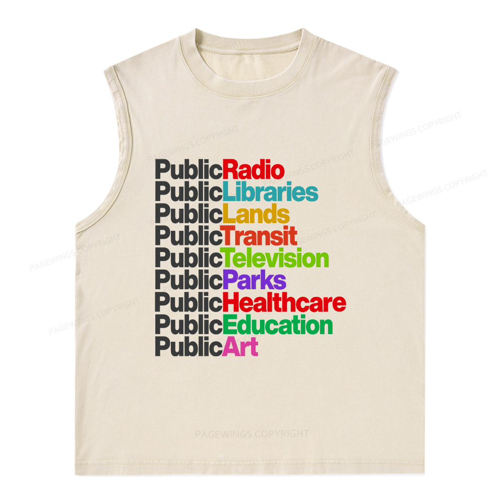 Pagewings Public Libraries Unisex Washed Tank Top