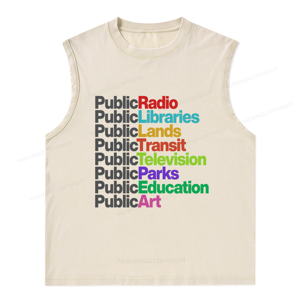Pagewings Public Libraries Unisex Washed Tank Top