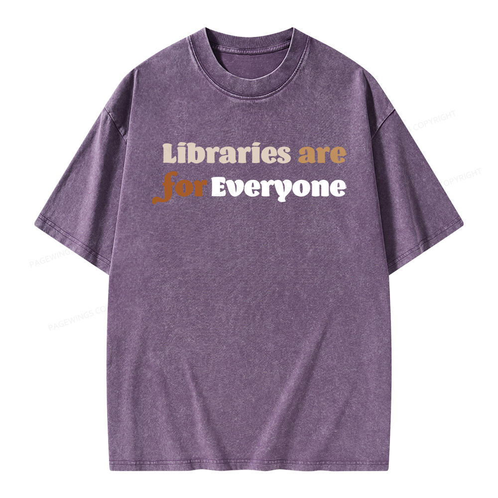 Pagewings Libraries are for Everyone Unisex Washed T-shirt