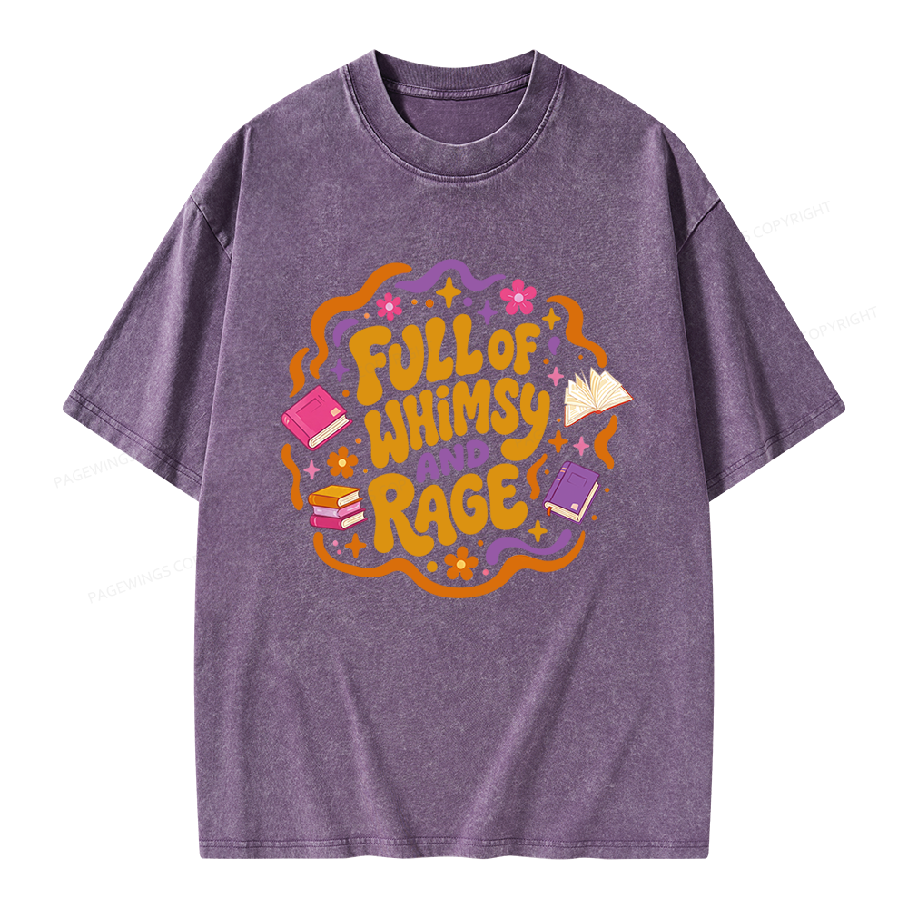 Pagewing Full Of Whimsy And Rage Unisex Washed T-shirt