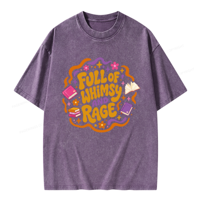 Pagewing Full Of Whimsy And Rage Unisex Washed T-shirt