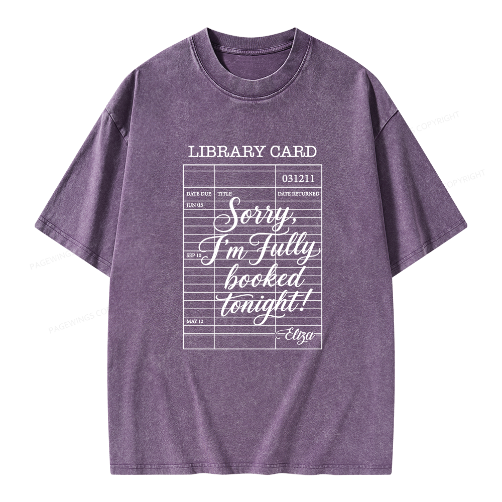 Pagewing Library Card Kindle Unisex Washed T-shirt