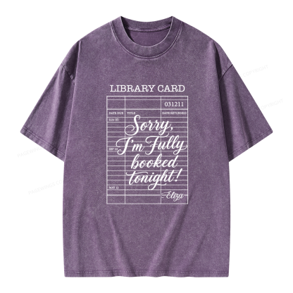 Pagewing Library Card Kindle Unisex Washed T-shirt