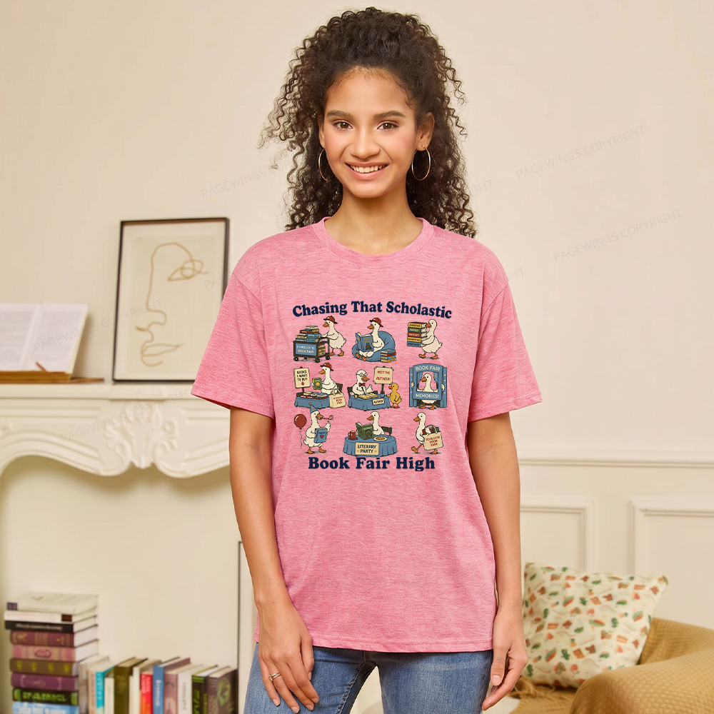 Pagewings Soft Chasing That Scholastic Book Fair High Unisex Heather T-Shirt