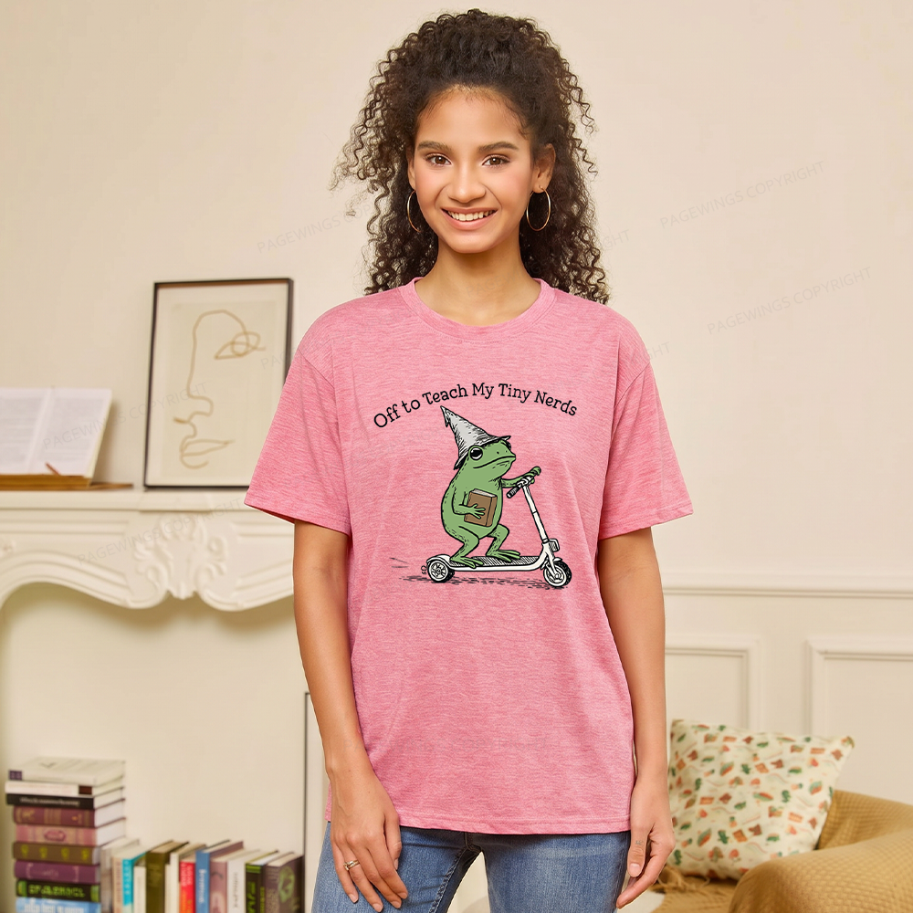 Pagewings Soft Off To Teach My Tiny Nerds Unisex Heather T-Shirt