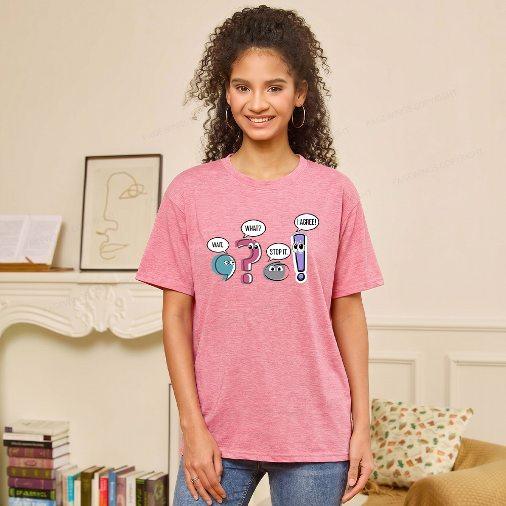 Pagewings Soft Funny Grammar Unisex Heather T-Shirt
