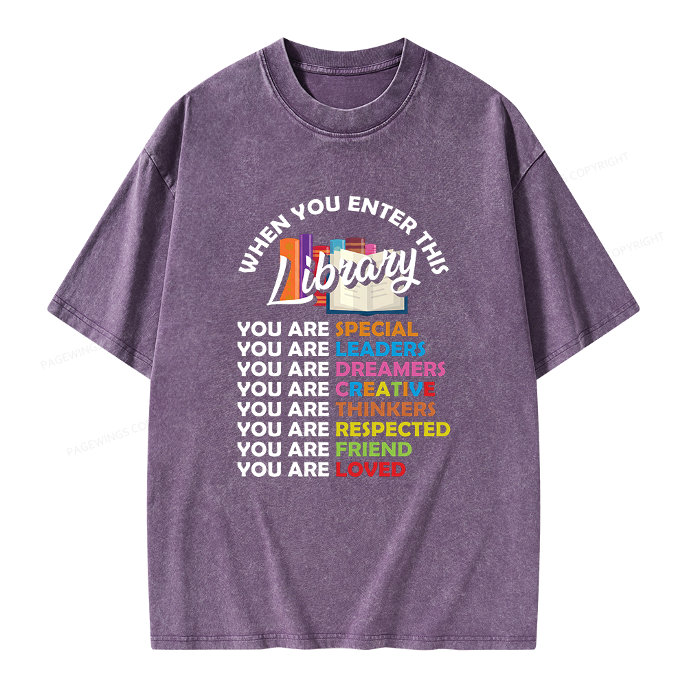 Pagewing When You Enter This Library Unisex Washed T-shirt