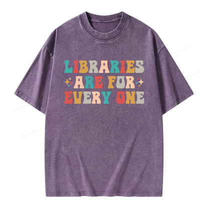 Pagewing Libraries Are For Everyone Unisex Washed T-shirt