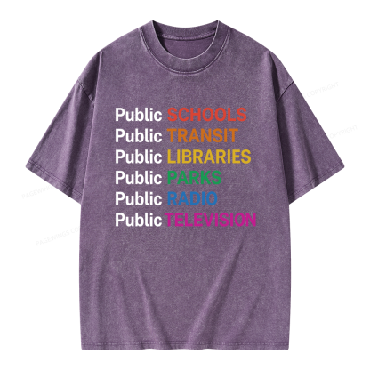 Pagewing Public Services Unisex Washed T-shirt
