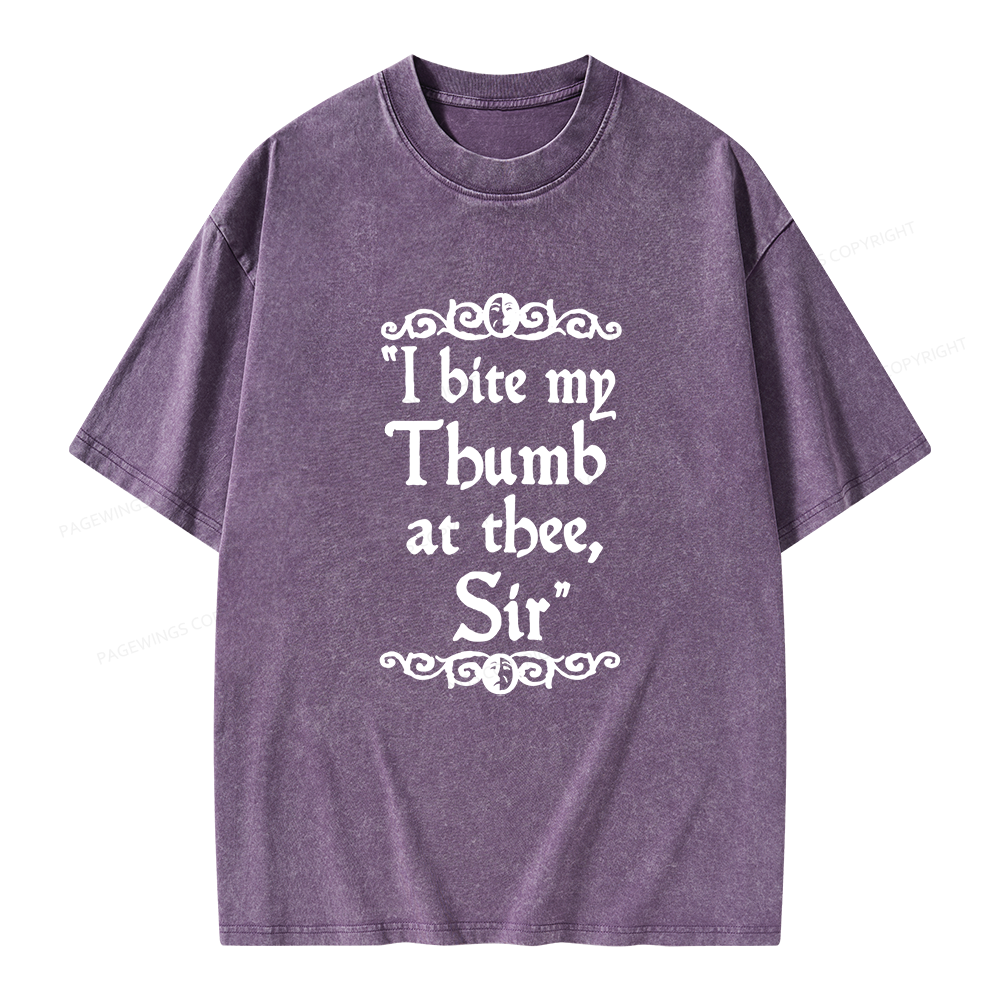 Pagewing I Bite My Thumb at Thee Unisex Washed T-shirt