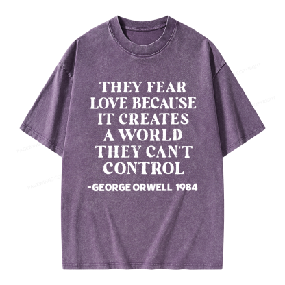 Pagewings Dystopia Quote Unisex Washed T-shirt