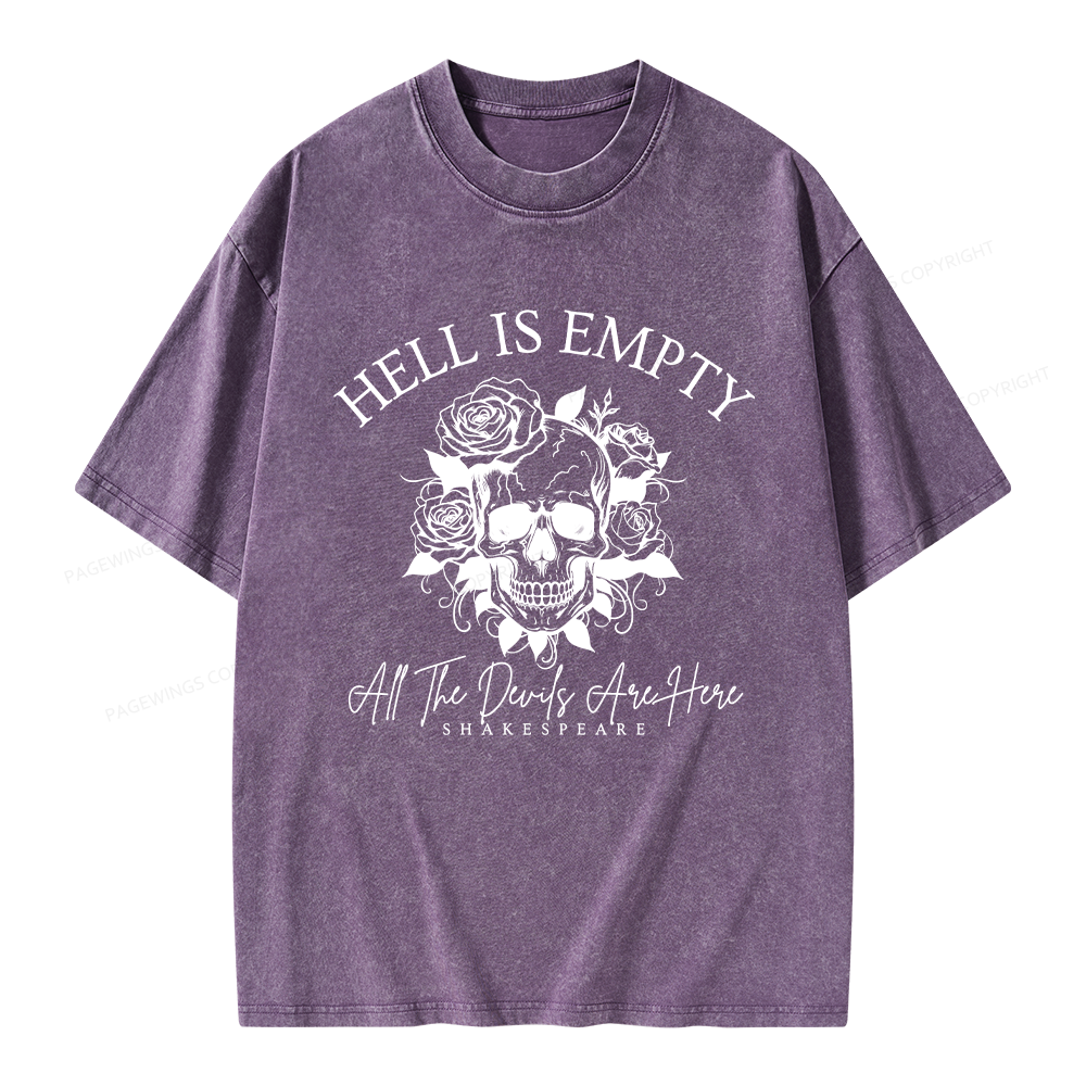 Pagewing Hell Is Empty And All The Devils Are Here Unisex Washed T-shirt