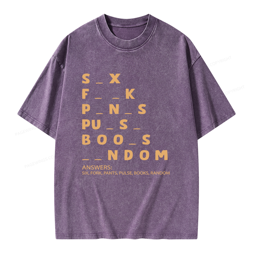 Pagewing Funny Adult Dirty Unisex Washed T-shirt