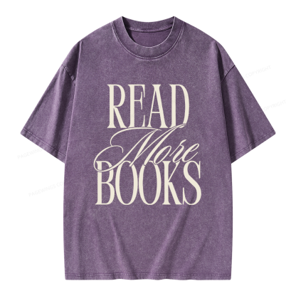 Pagewing Read More Books Unisex Washed T-shirt