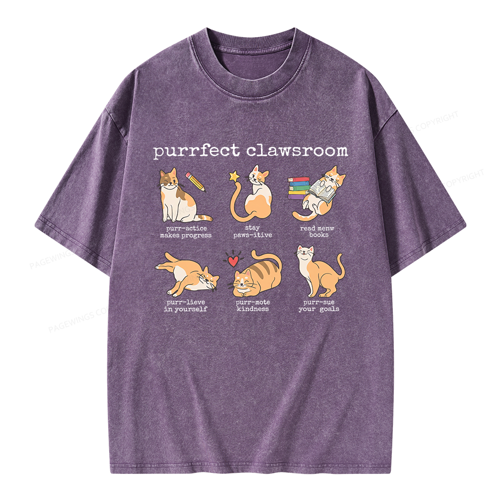 Pagewing Cat Lover Unisex Washed T-shirt