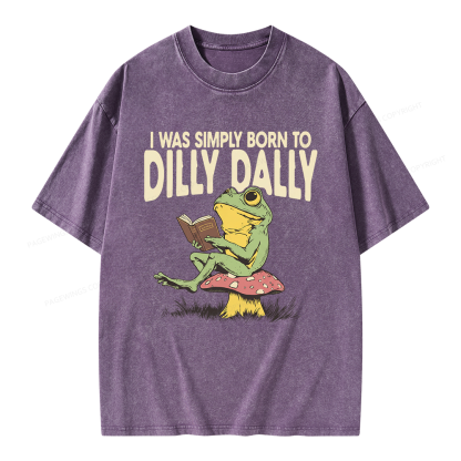 Pagewing Born to Dilly Dally Unisex Washed T-shirt