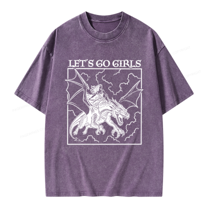 Pagewing Let's Go Girls Unisex Washed T-shirt