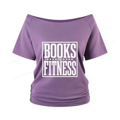 Pagewings Books And Fitness Women Off Shoulder T-shirts