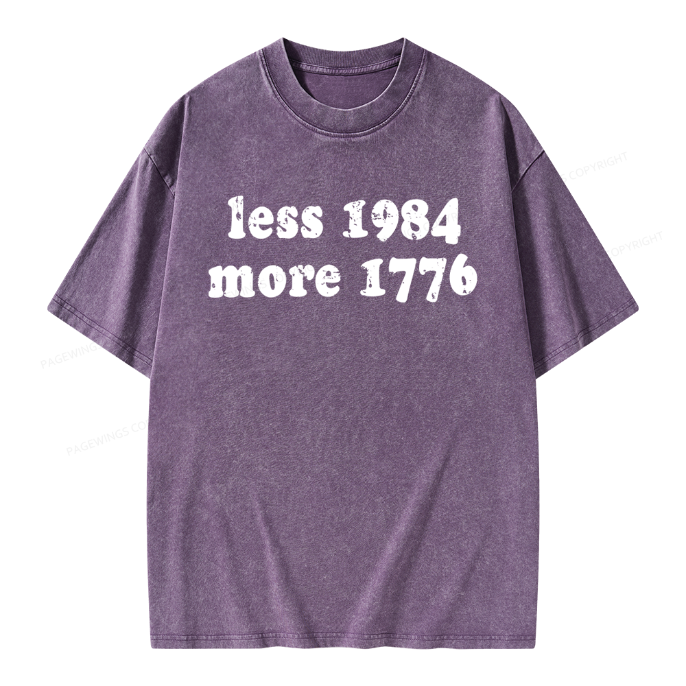 16161Pagewing Less 1984 More 1776 Bookish Unisex Washed T-shirt