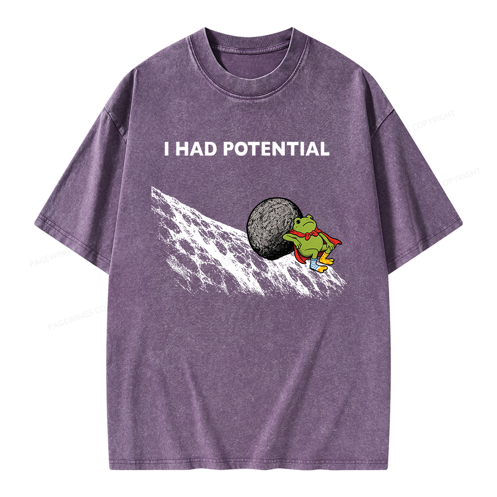 Pagewing I Had Potential Unisex Washed T-shirt