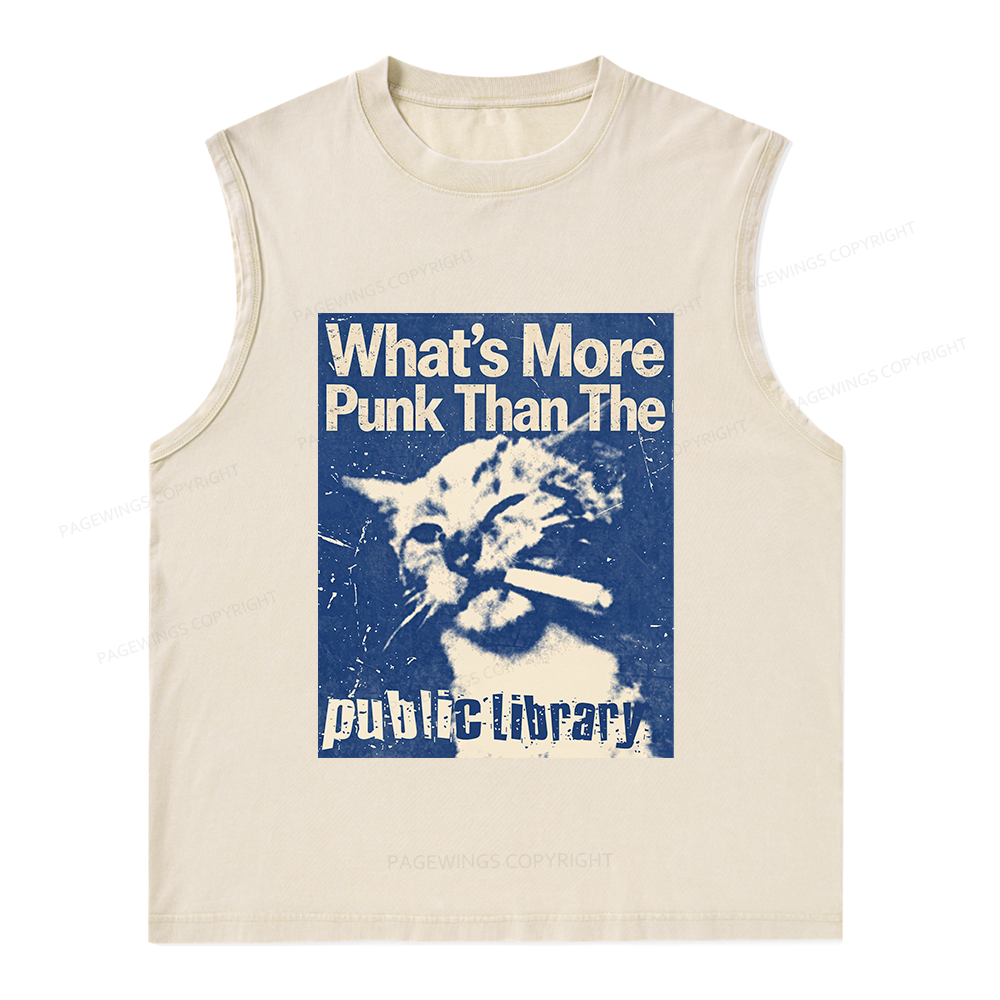 Pagewings More Punk Than The Public Library15772 Bookish Unisex Washed Tank Top
