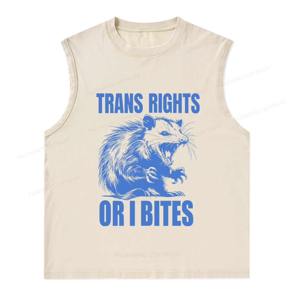 Pagewings Trans Rights15860 Bookish Unisex Washed Tank Top