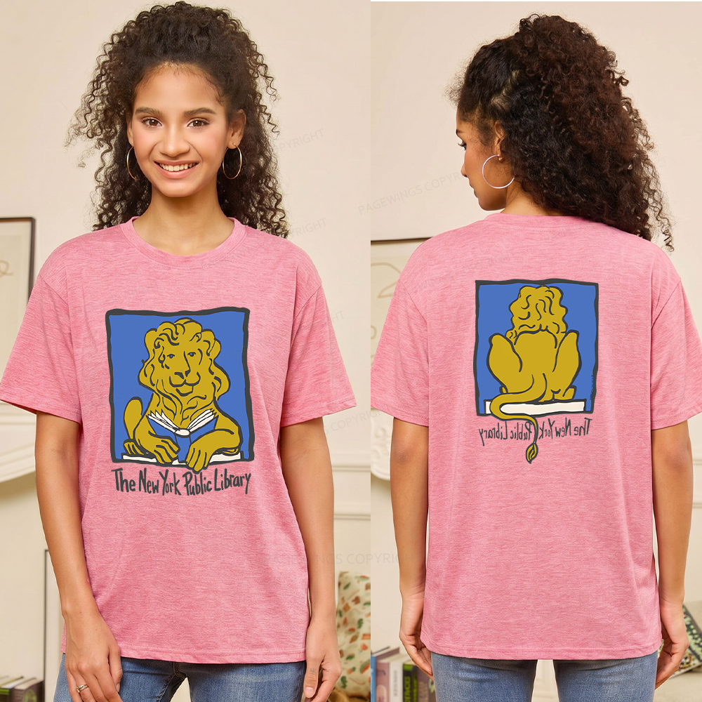 Vintage New York Library 11362 Bookish Unisex Heather T-Shirt