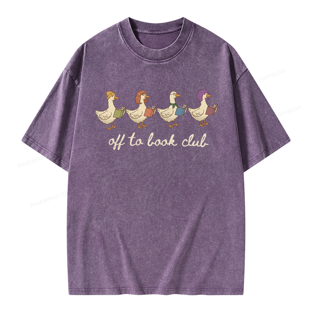 Pagewing Off To Book Club Unisex Washed T-shirt